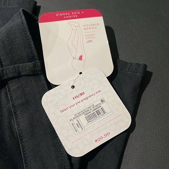 Isabel maternity by Ingrid & Isabel skinny pants expandable side panels size 10 - Picture 5 of 6